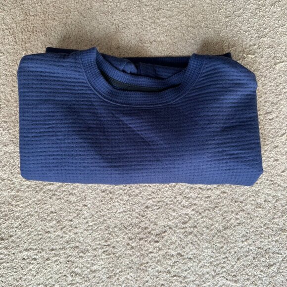 Nike Sweater Womens Small Crewneck Pullover Cropped Blue Logo Long Sleeve - Picture 9 of 9